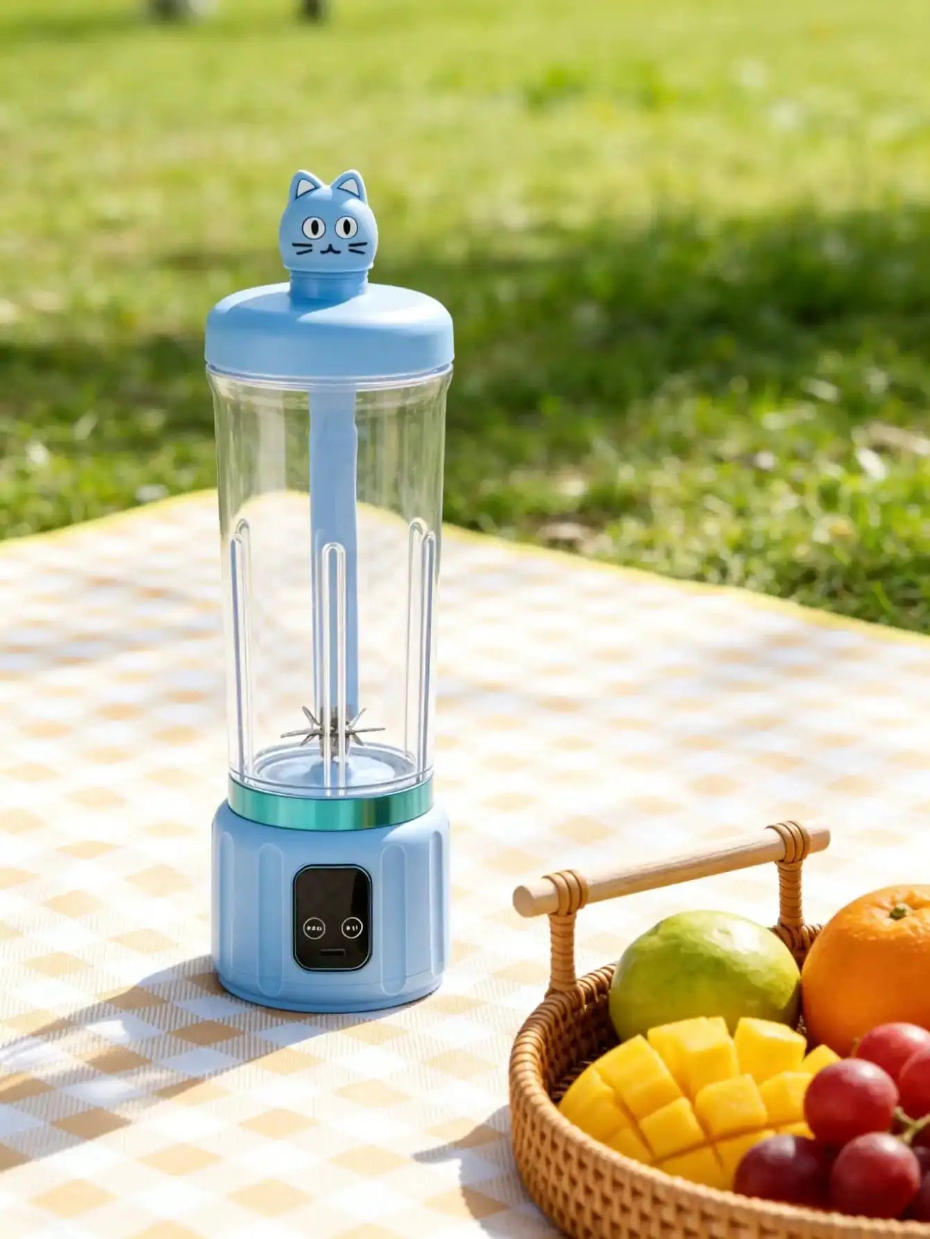 12 Blades Portable USB Charging Juicer, 500ML Mini Personal Blender, Electric Smoothie Juice Maker, Compact Rechargeable Mixer for Shakes, Fruit Vegetable Drinks, Travel Home Office Outdoor Use from PriceLows™