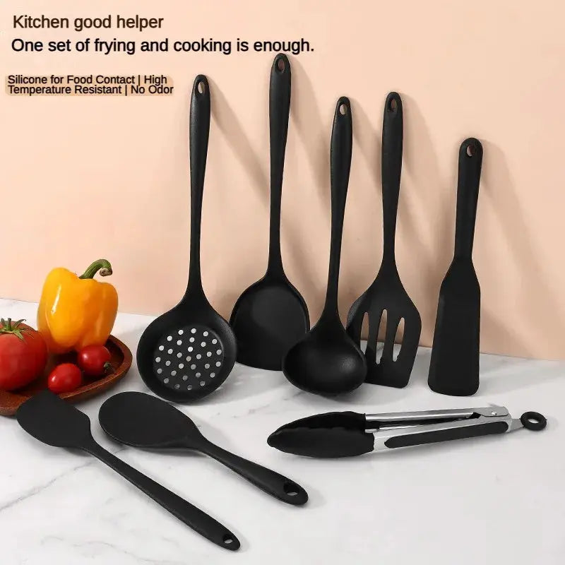 1/10PCS Food-Grade Silicone Kitchen Tools Set, Heat-Resistant Slotted Spoon for Non-Stick Cookware & Hot Pot, Multi-Use Strainer from PriceLows™