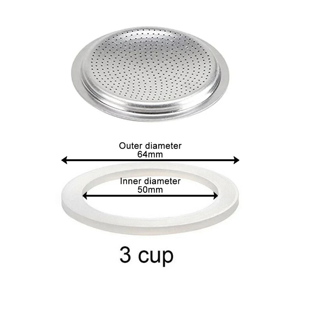 Moka Pot Gasket | Soft Silicone | Espresso Pot Compatible | Fits Most Moka Pots