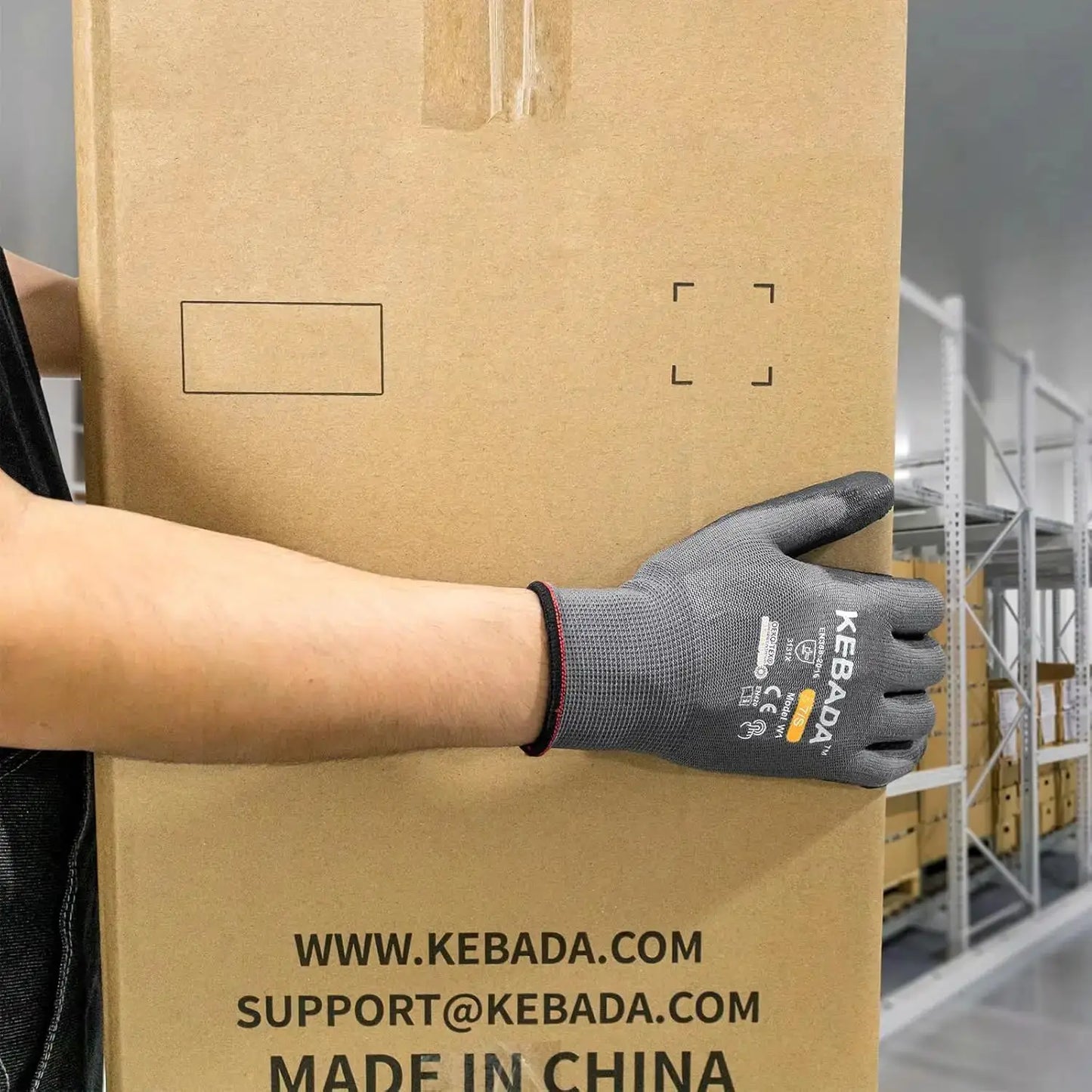 PU Coated Work Gloves with Grip, Touchscreen, 12 Pairs Gray Large from PriceLows™