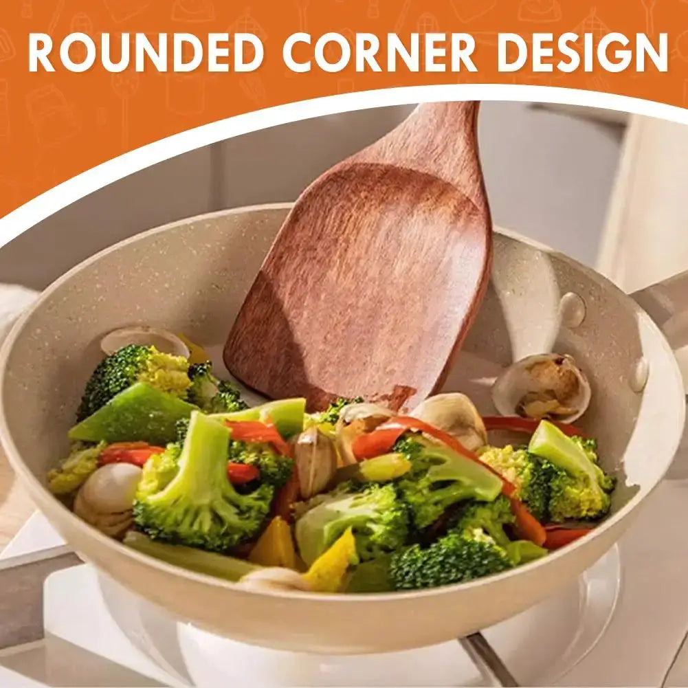 Household Non Stick Pan Special Wooden Shovel&spoon Kitchenware Set SilverColor Handle Ebony Shovel Wooden Spoon Kitchenware Set from PriceLows™