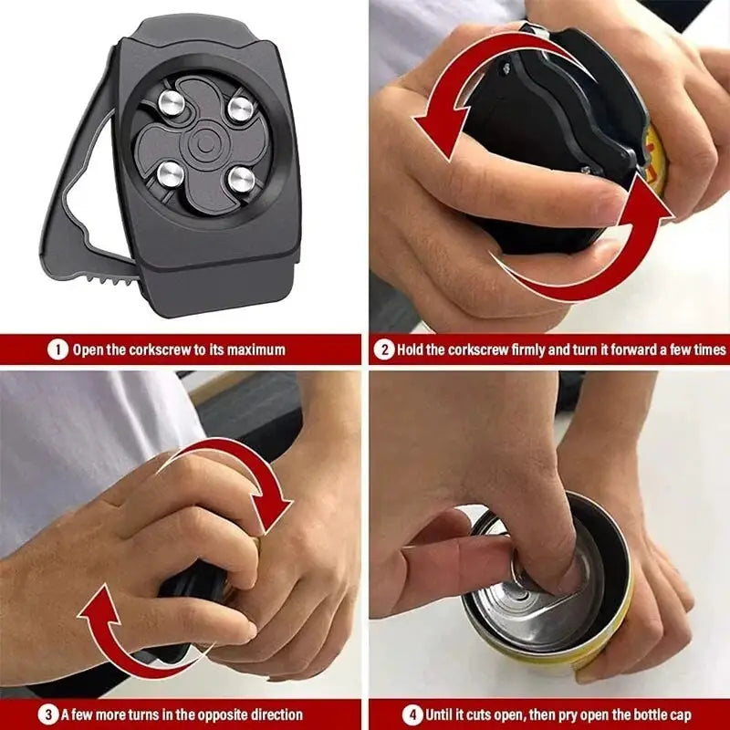 Beer Can Opener | Stainless Steel | Bottle Opener | Black Grey Red Green