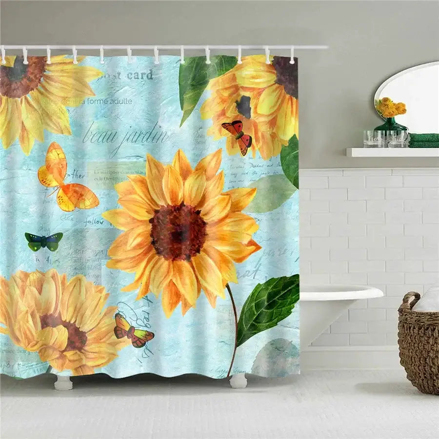 3D Flower Plum Blossom Lotus Lavender Rose Shower Curtains Bathroom Curtain Frabic Waterproof Polyester Bath Curtain with Hooks from PriceLows™