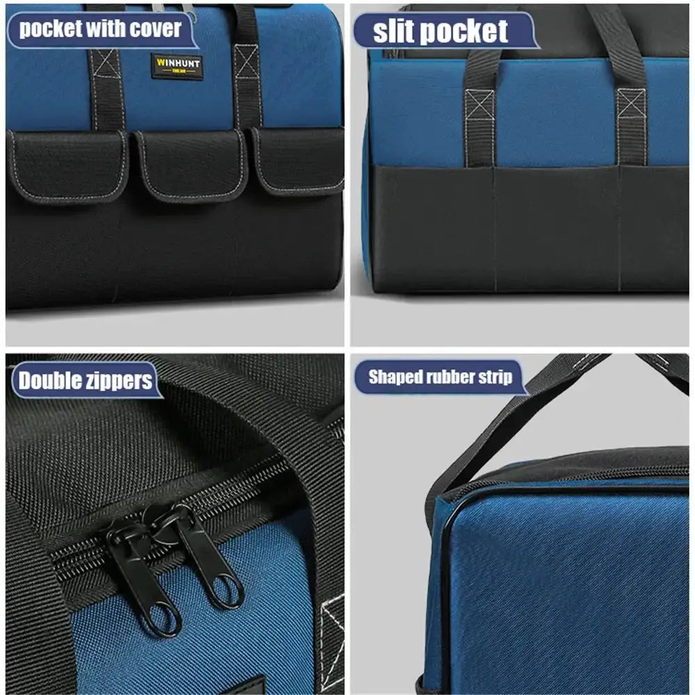 Square 1680D Oxford Cloth Tool Bag with 30% More Capacity Waterproof Multi Pockets Tool Organizer Tool Pouch Electrician Tools from PriceLows™