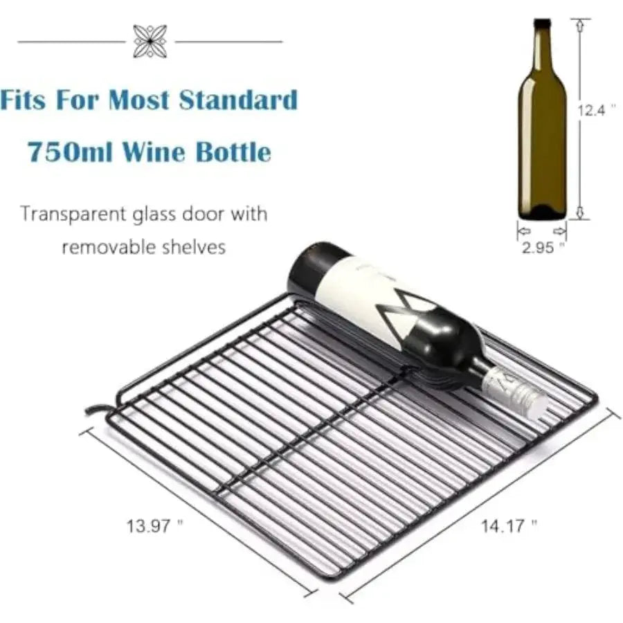 Counter Top Bar Wine Cooler for Home Office or Bar: 3.1cu.ft Freestanding Beverage Refrigerator with Clear Glass Door, Silver F from PriceLows™