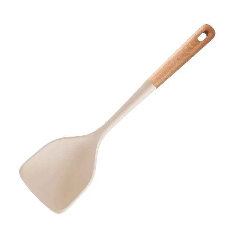 New Silicone Kitchen Cooking Utensils Set Durable Hardwood Handle Heat Resistant Tool Non-stick Turner Slotted Spoon Spatula Kit from PriceLows™