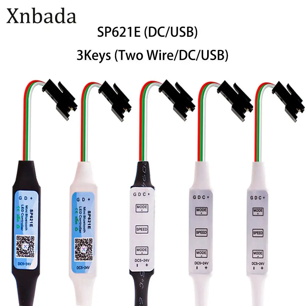 Mini WS2812B WS2811 LED Pixels Strip Light Controller 3Keys DC USB SP621E Music Bluetooth APP Control DC5V-24V from PriceLows™
