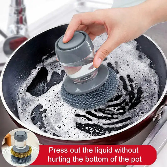 1pc Portable Kitchen Soap Dispensing Dishwashing Tool Brush Easy Use Scrubber Wash Clean Tool Kitchen Cleaning Tool from PriceLows™