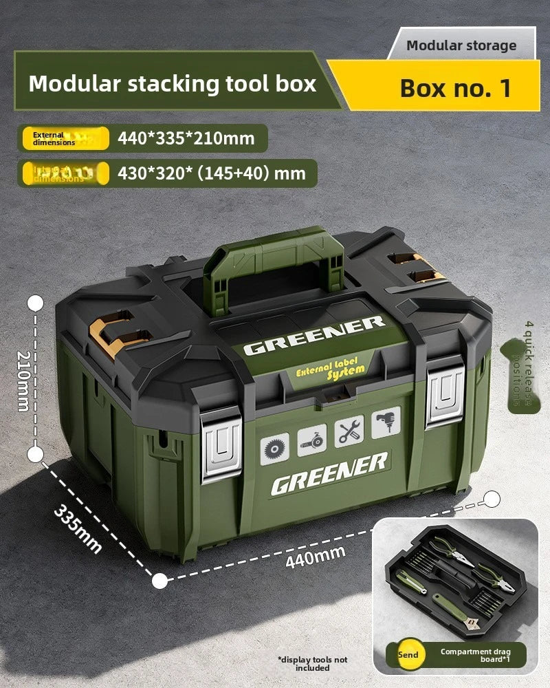 Stackable Toolbox Set Large Hardware Wide Storage Tote Luggage Rolling Handle Multi Function Organizer Box Tool Box Tool Chest from PriceLows™