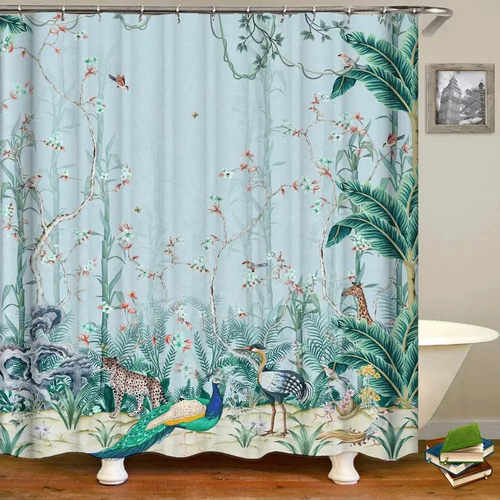 Chinese Style Flower and Birds Tree Shower Curtains Bath Curtain Waterproof Bathroom Decor With Hooks 3d Printing Bath Curtain from PriceLows™