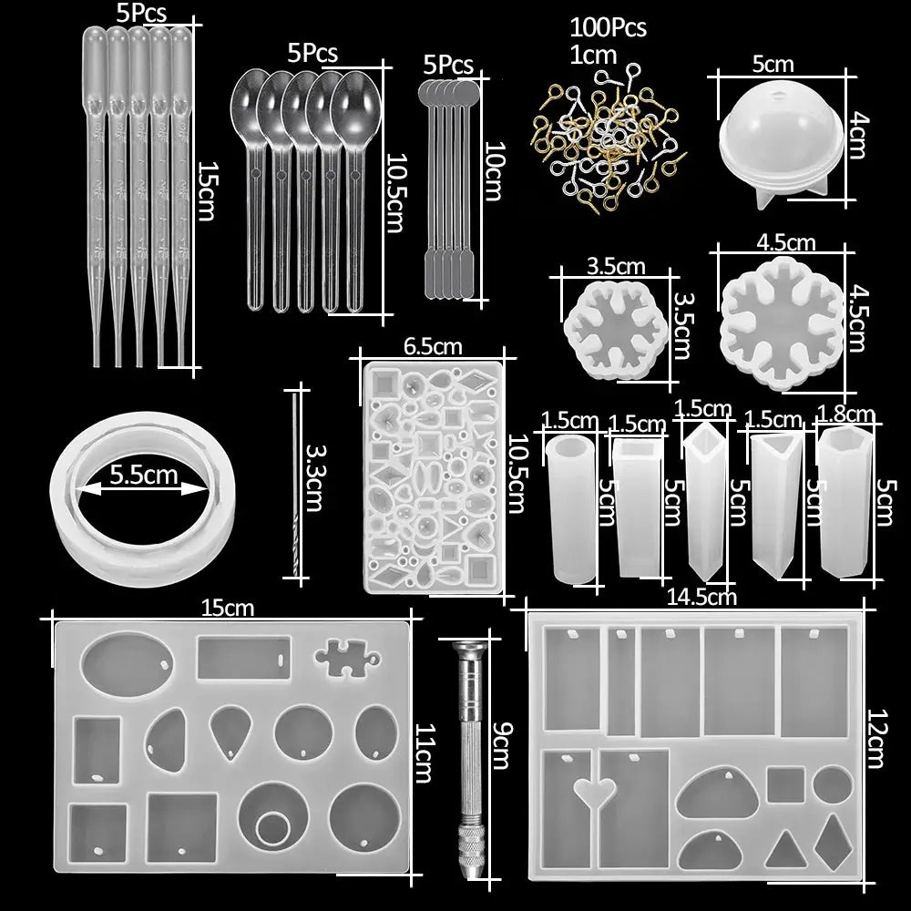 Silicone Resin Mold Kit | Jewelry Making Supplies | With Epoxy And Dried Flowers