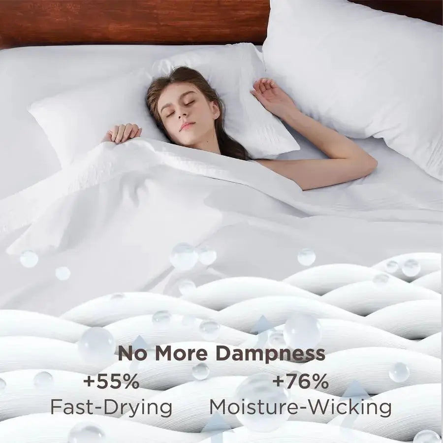 Deep Pocket Queen Sheets Set Fits Mattresses Up to 21 Inches Thick 4 Piece GentleSoft Bed Sheets, Moisture Wicking, Soft amp Coo from PriceLows™