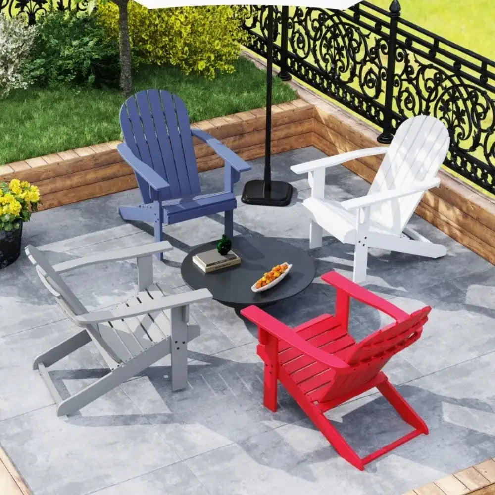 Adirondack Chair Outdoor Wood Patio Seat Lounge Deck Furniture Garden Chair Red from PriceLows™