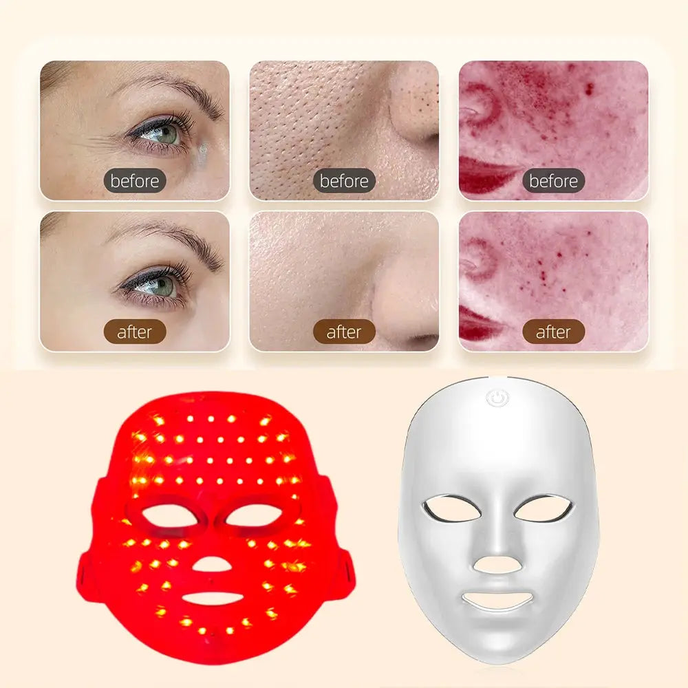 Rechargeable Led Facial Mask | 7 Color Therapy | Skin Rejuvenation