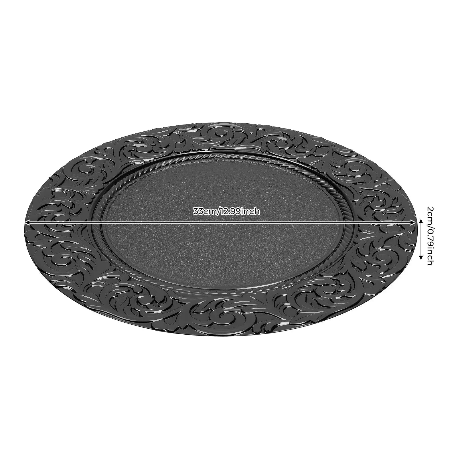 100 PCS Black Charger Plates Set, Round Charger Plates, Reusable Serving Plates 33*2cm for Birthday Parties, Holidays, Weddings from PriceLows™
