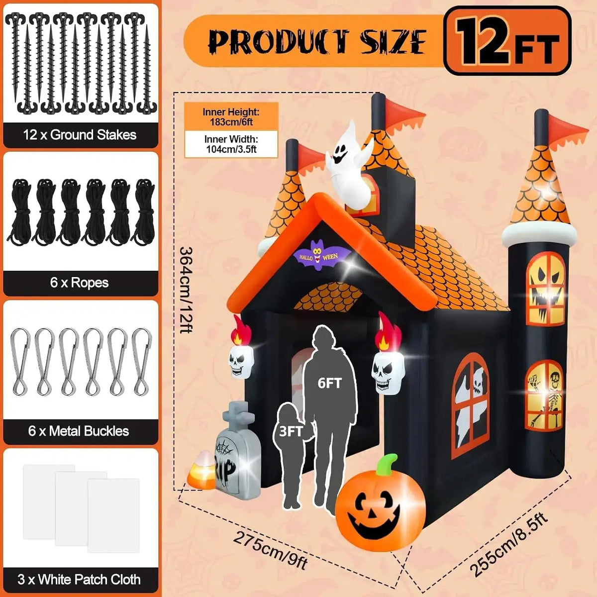 Halloween Inflatable Archway | 12 Ft | Haunted House Theme