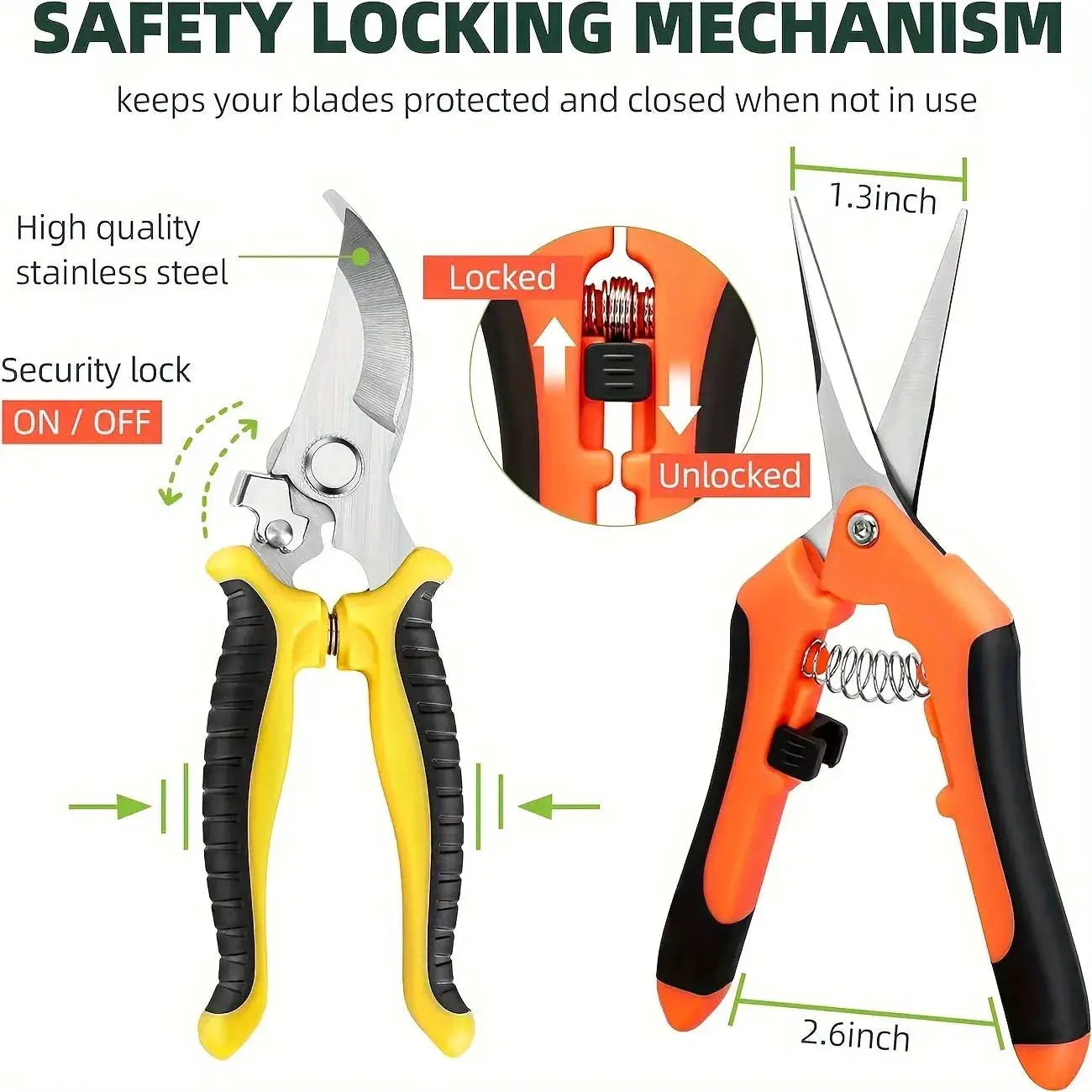 3PCS Gardening Scissors Set Ergonomic non-slip handles Safety lock pruning shears Beginner gardening set Can cut roses and more! from PriceLows™