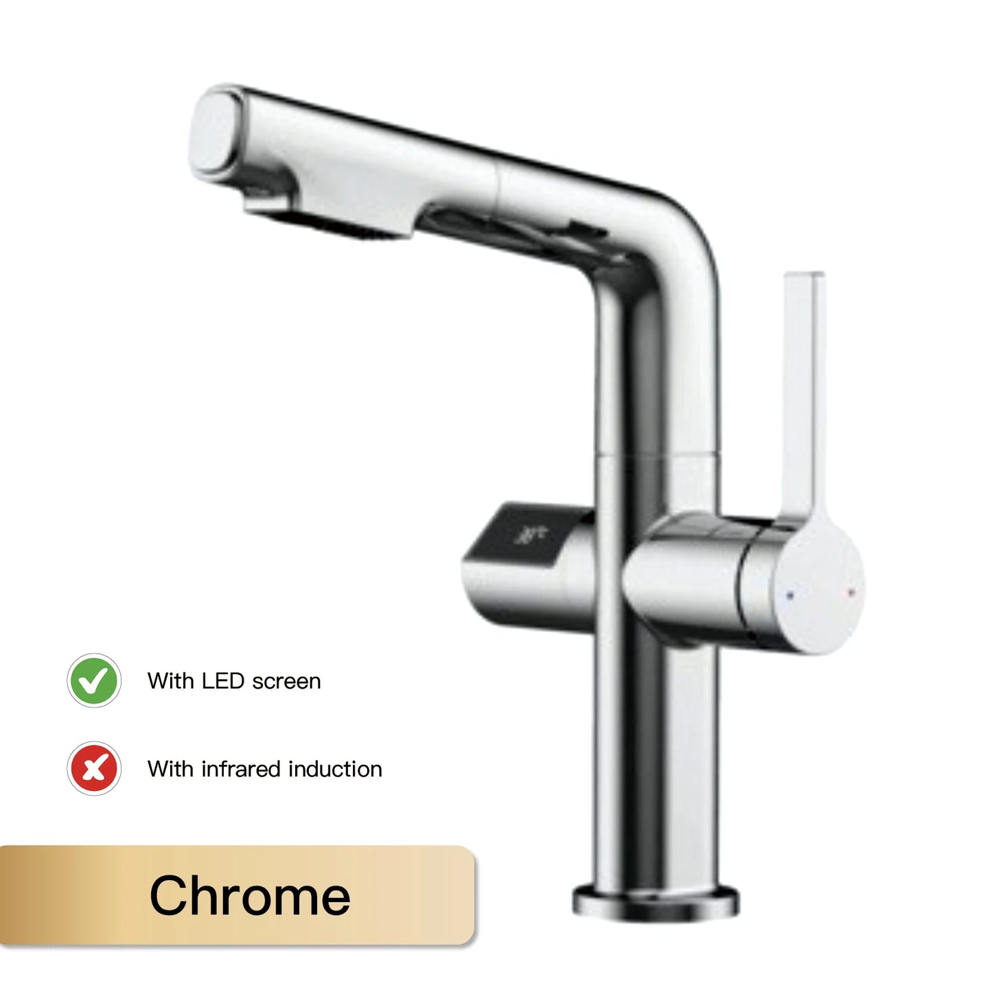 Kitchen Faucet | Digital Display | Gun Gray Brass | Two Function