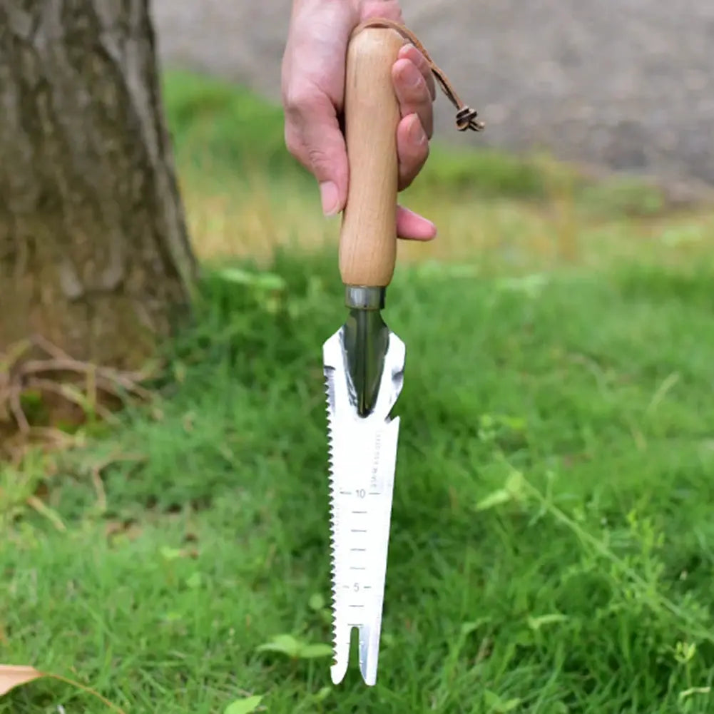 5 In 1 Hand Weeder | Premium Garden Tool | Wooden Handle | Transplanting Digging