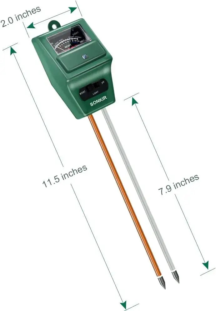 Soil pH Meter, MS02 3-in-1 Soil Moisture/Light/pH Tester Gardening Tool Kits for Plant Care, Great for Garden, Lawn, Farm, Indoor & Outdoor Use (Green) from PriceLows™