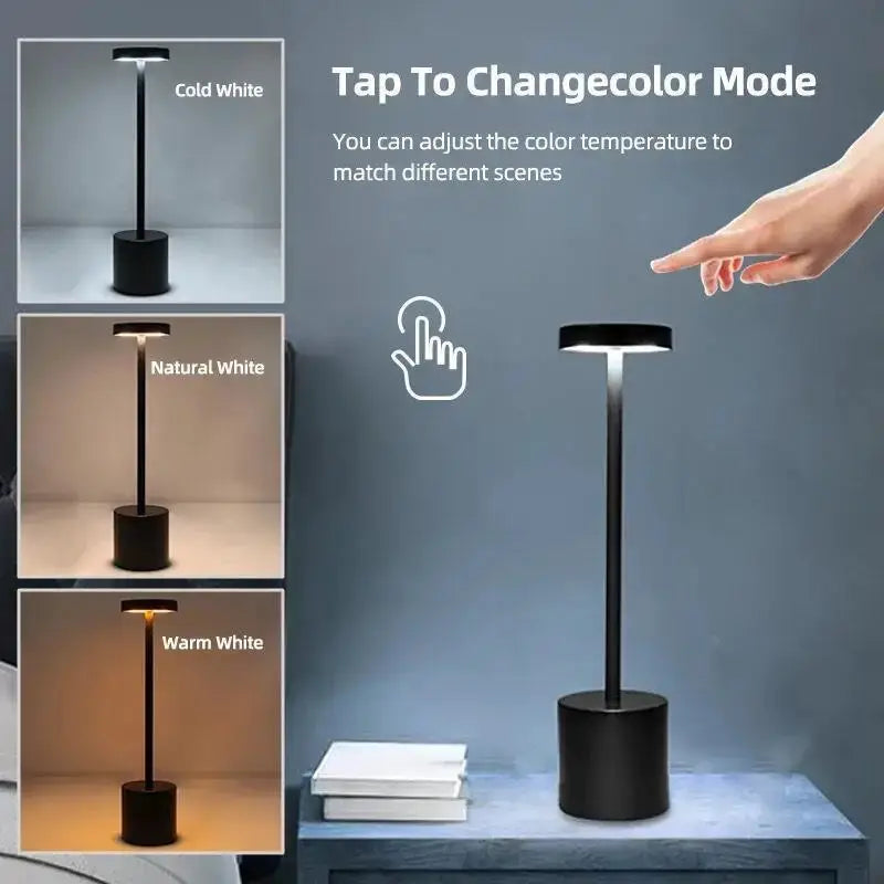 Classic Table Lamp USB Rechargeable Night Light Stepless Dimming Touch Desk Lamp 3 Colors Bedside Lamp Bar Hotel Decoration from PriceLows™
