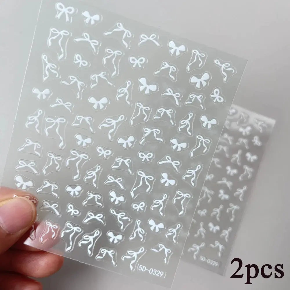 2Sheets French Gradient Line Nail Art Stickers 3D Self-Adhesive White+Black Slider Design Stencil Manicure Guides DIY Nail Decor from PriceLows™
