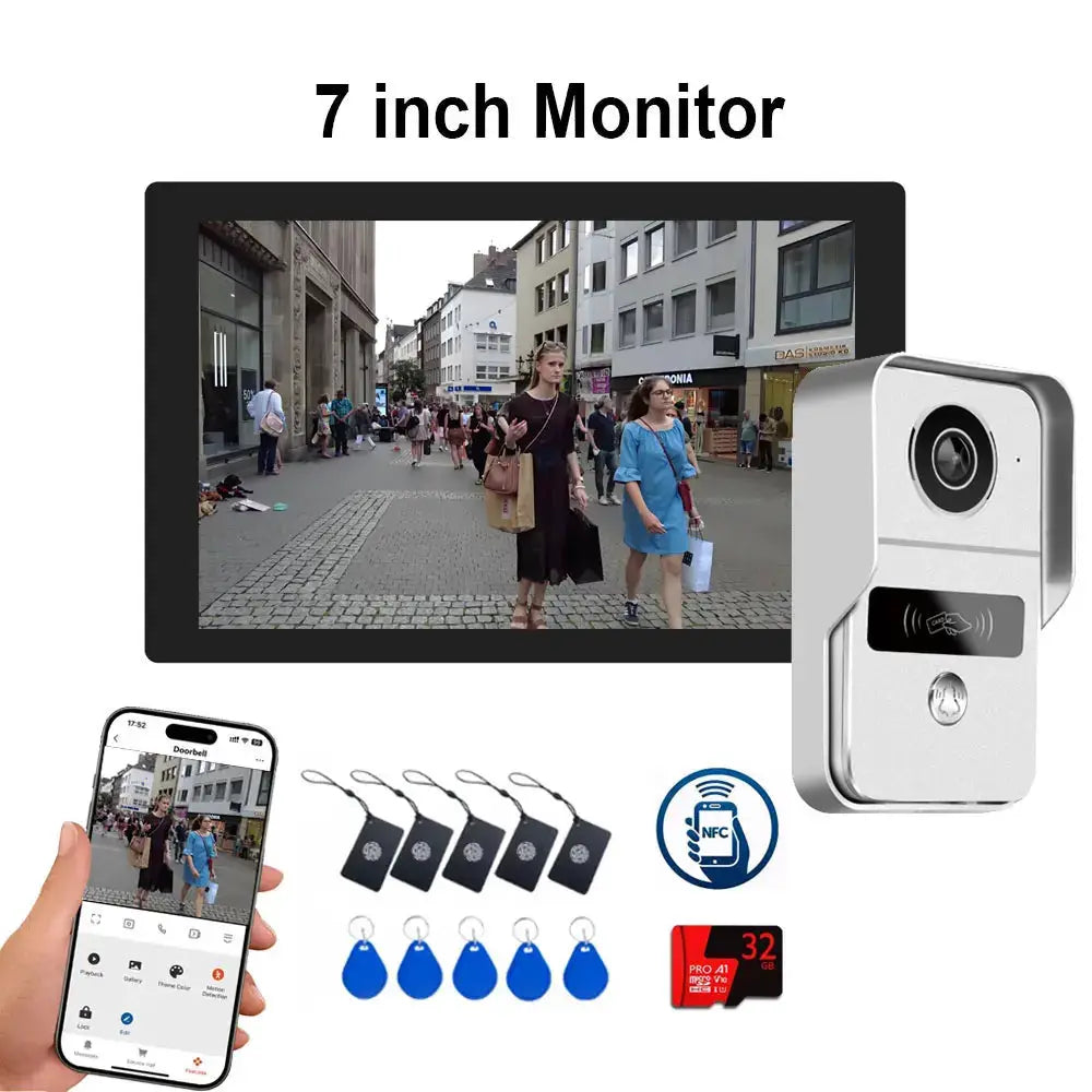 Smart Video Doorbell | 10 Inch Lcd | 1080P Hd | 5G Wifi