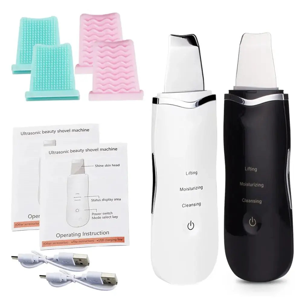 Ultrasonic Skin Scrubber Peeling Blackhead Remover Deep Face Cleaning Acne Pore Cleaner Facial Shovel Cleanser EMS Microcurrent from PriceLows™