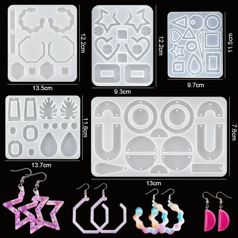 Resin Jewelry Making Kit | Dried Flowers Foil Earring Necklaces