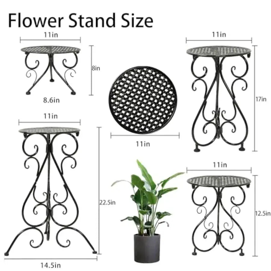 4-Pack Metal Plant Stand for Indoor Outdoor Heavy Duty Flower Pot Stands for Multiple Plants Rustproof Iron Planter Holder Disp from PriceLows™