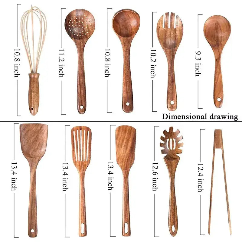 Best Wooden Spoons for Cooking Acacia Wooden Kitchen Utensils Set Smooth Non Toxic Wood Cooking Spatula Turner Serving Spoon from PriceLows™