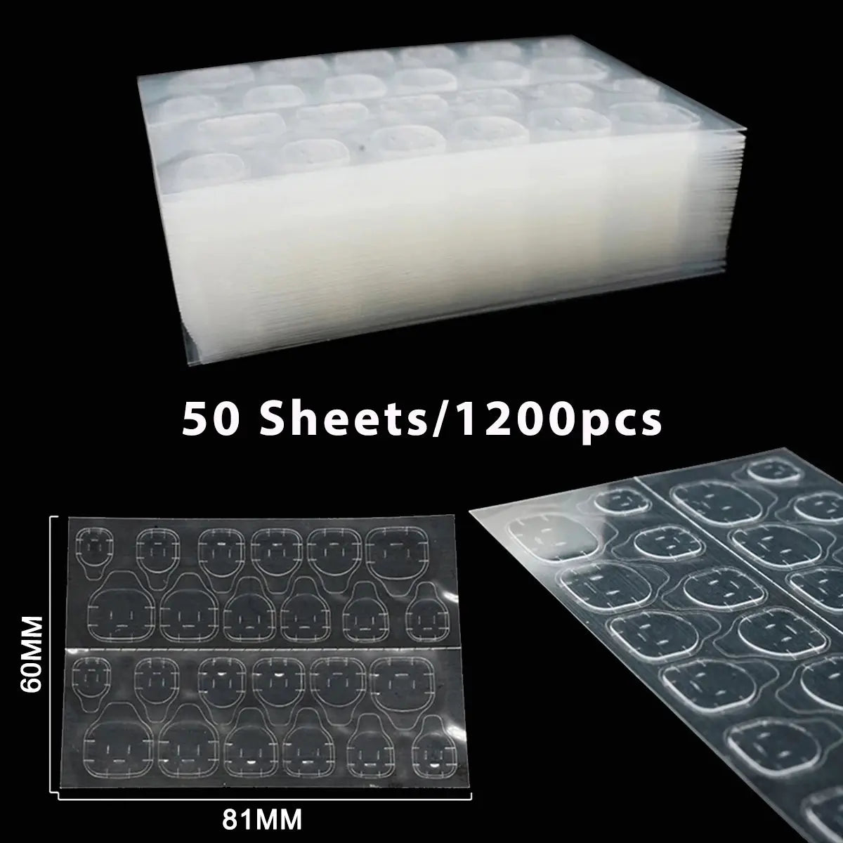 1200/600PCS Double Sided Waterproof Breathable Fake Nail Art Glue Stickers Jelly Adhesive Tabs Manicure False Tips Accessory from PriceLows™