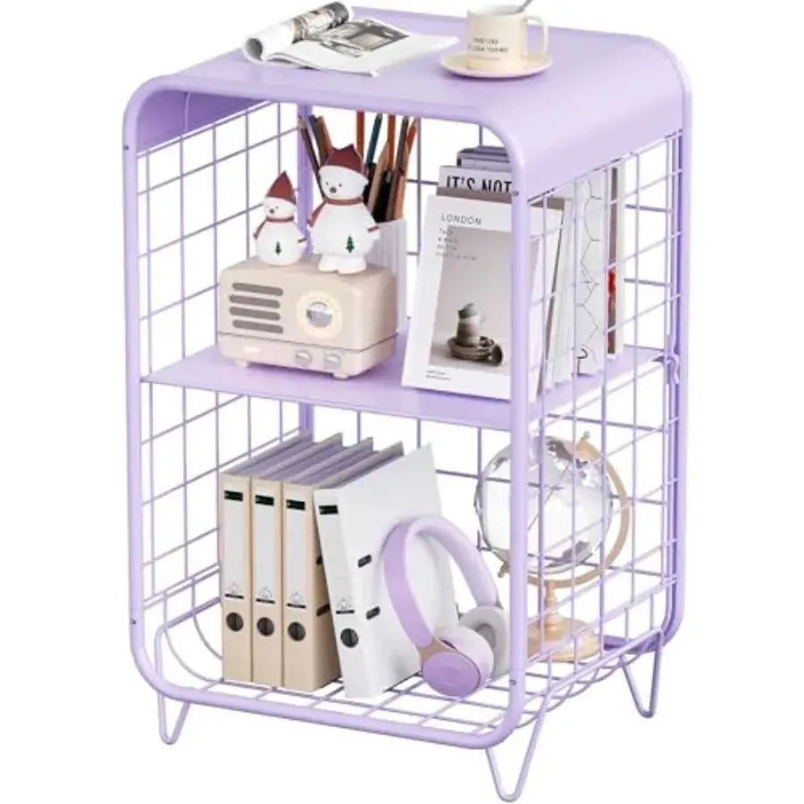 Cute Nightstand, Metal Side Table, 3 Tier End Table with Storage, Vintage Bedside Table, Girls Bedroom Furniture, Coffee Table from PriceLows™