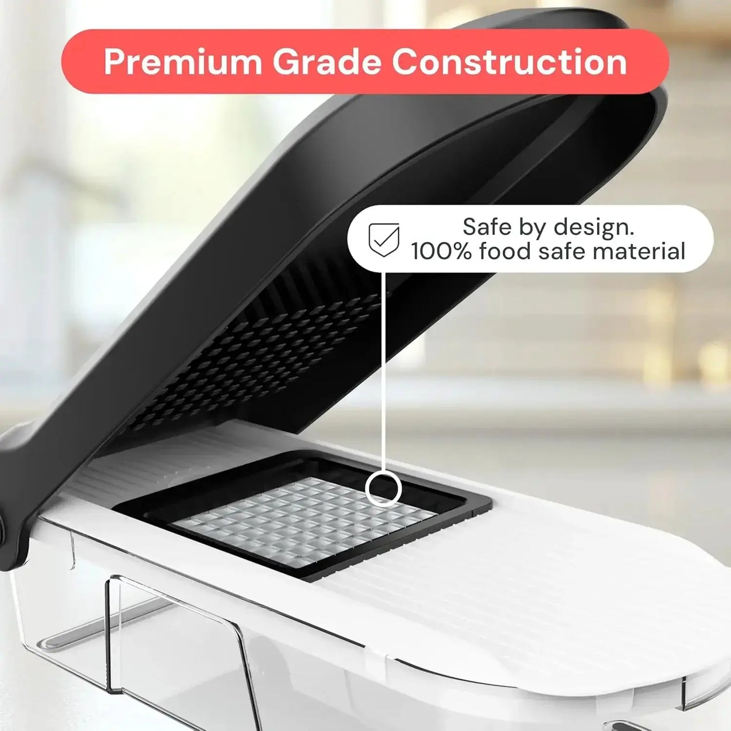 Mandoline Slicer | 6-In-1 | With Container | White/Black