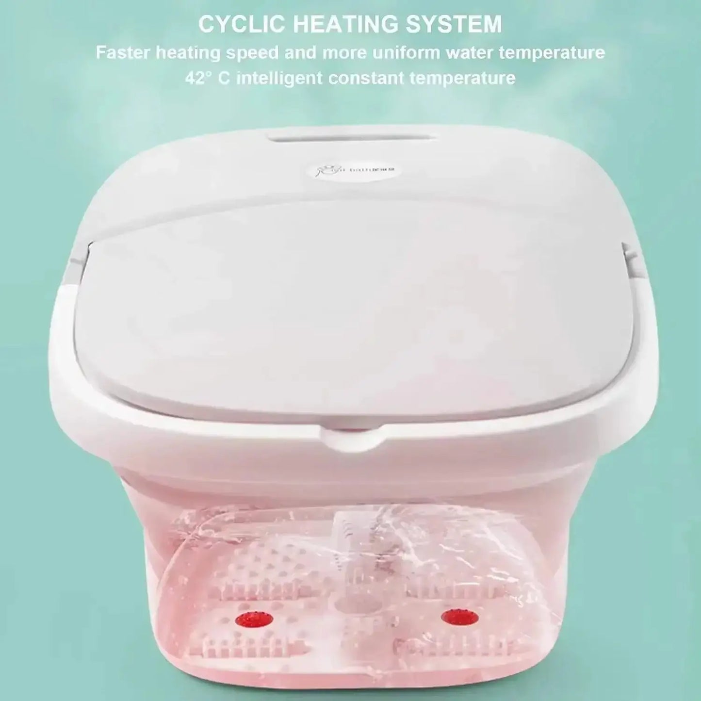 Folding Foot Bath Massager | 4 Rollers | Heat Vibration With Remote