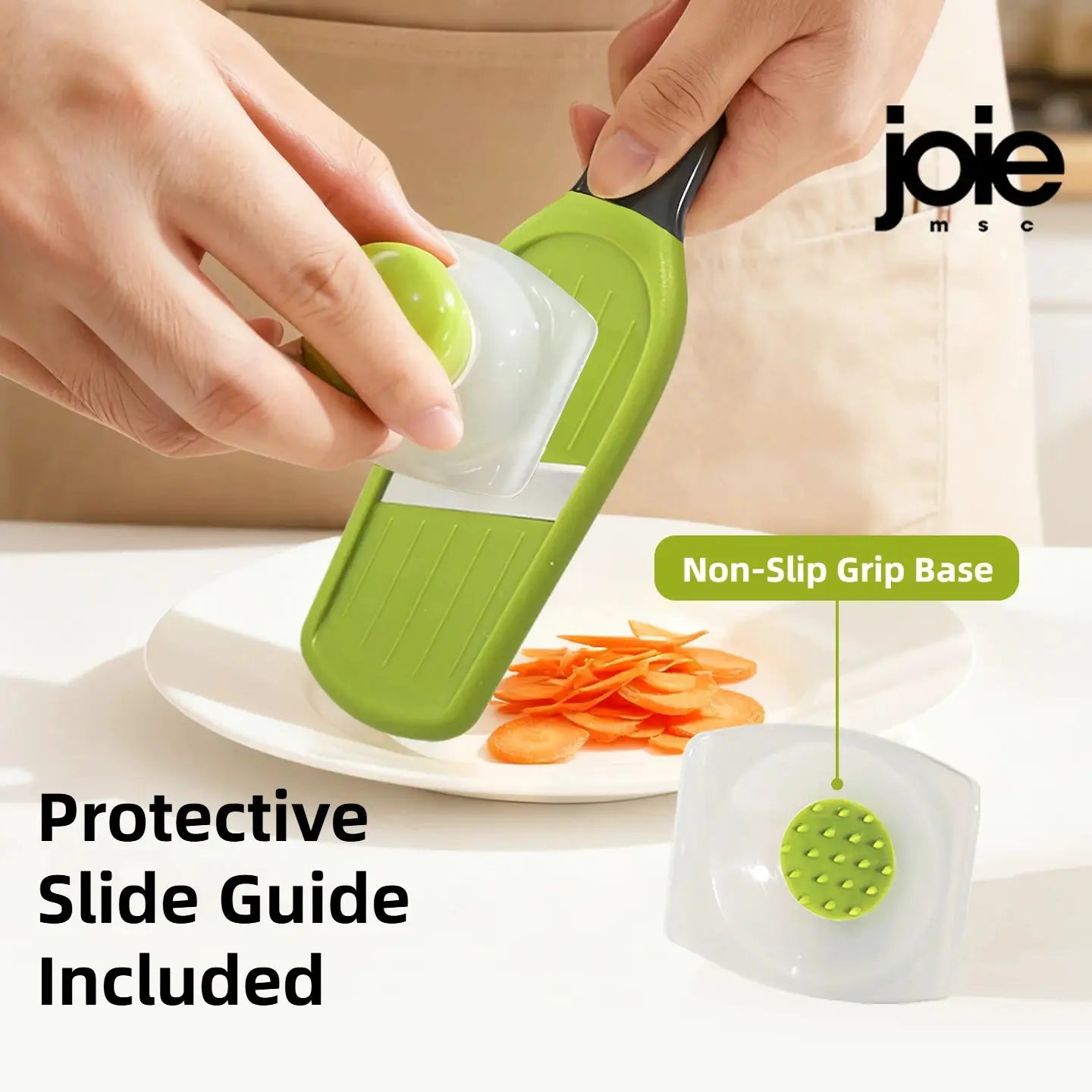 Mini Mandoline Slicer | Stainless Steel Blade | Safety Guard