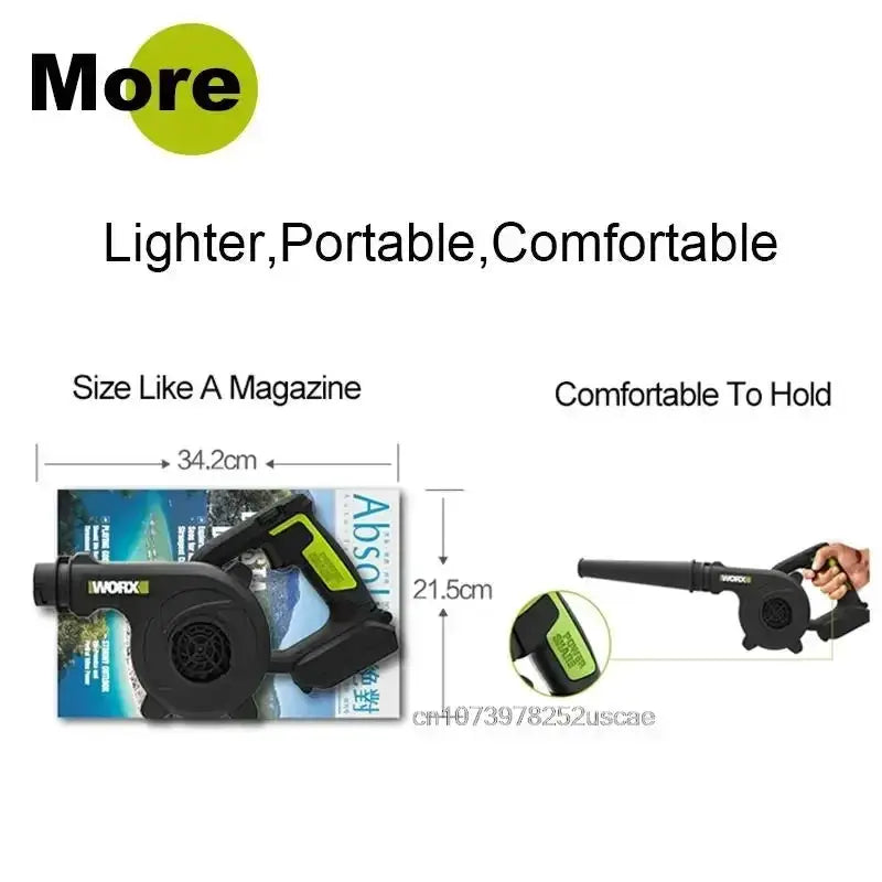 Worx WU230 Rechargeable Cordless Blower 20v Max 18000rpm 2.8Cubic Meter Per Minute Powerful Air Volume [Non Battery and Charger] from PriceLows™