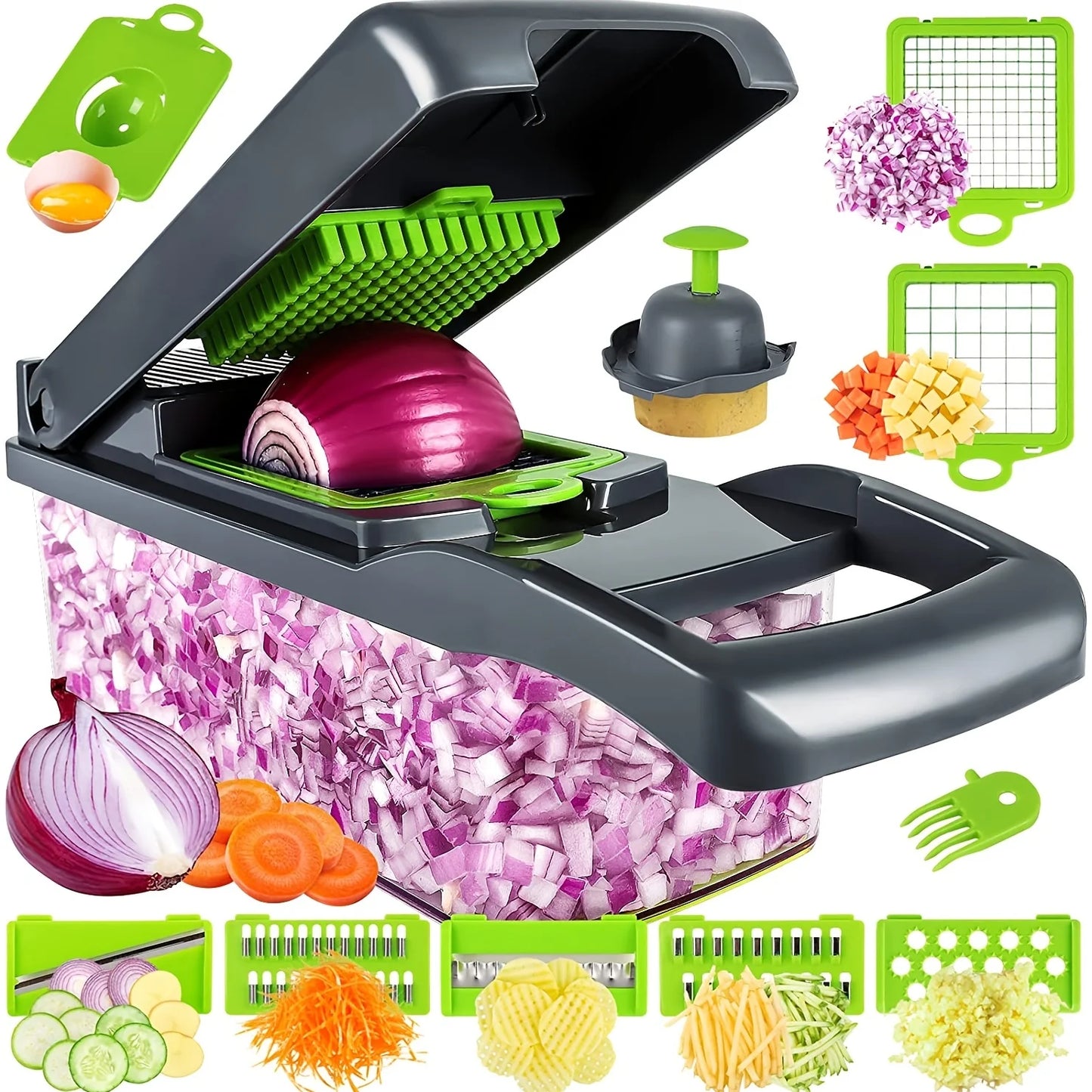 Vegetable Chopper | Multifunctional Tool | With Container | 14pcs/16pcs Set