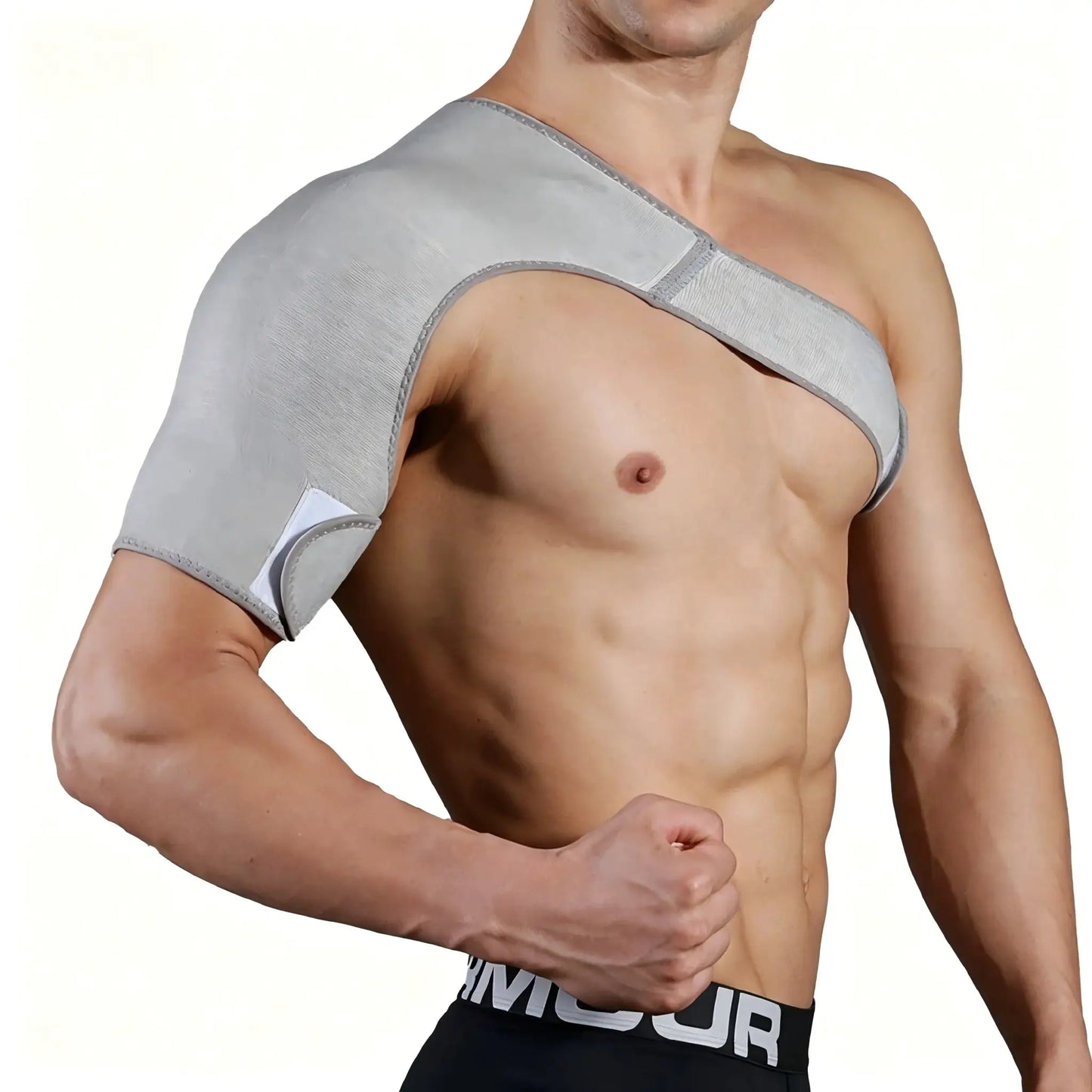 Adjustable Shoulder Support Brace | Breathable Compression Knit | Grey Sports Wraps