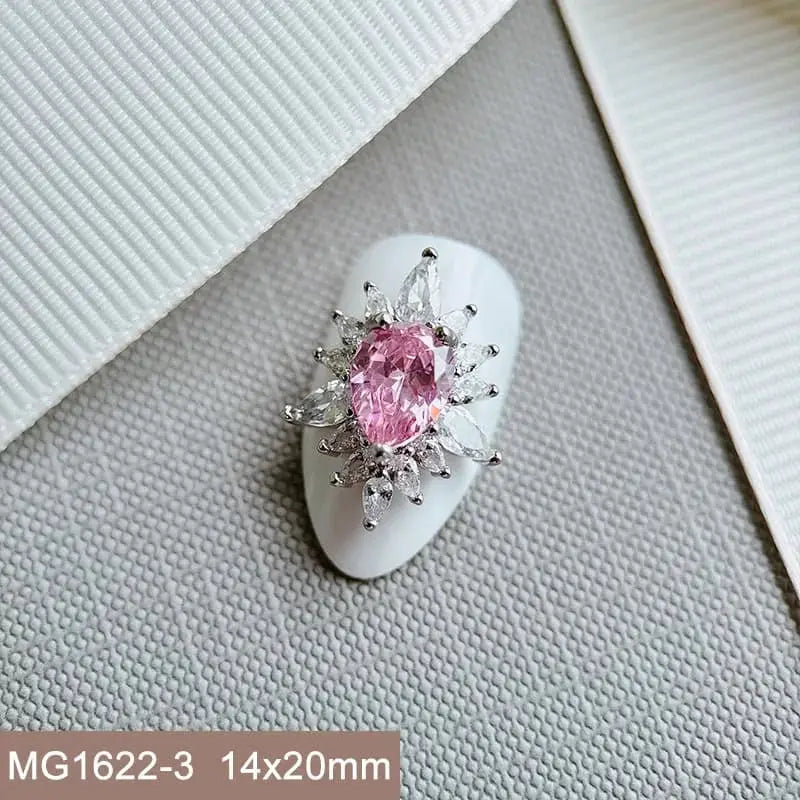 10pcs Luxury Flower Laurel Wreath Zircon Metal Nails Jewelry Decorations DIY Wearing Nail Art Accessories Charms Parts Supplies from PriceLows™