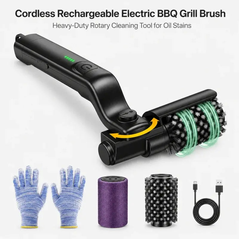 Cordless Electric BBQ Grill Brush | 2600mAh Battery | RPM 300/350/400 | IPX7