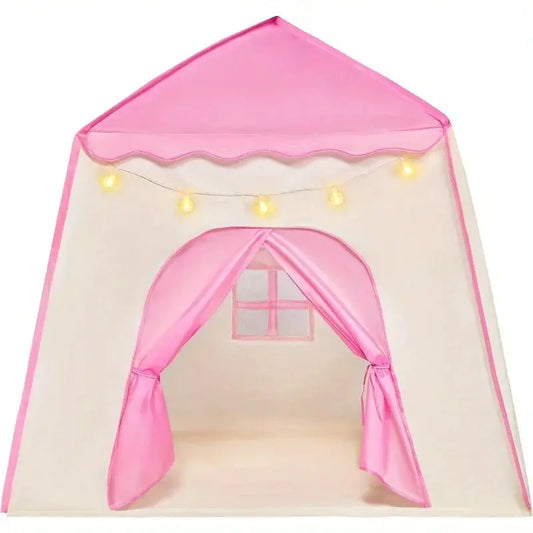 JOYFY Pink Princess Tent for Girls with LED Star Lights Large Playhouse Kids Castle Play Tent for Children Indoor Outdoor Games from PriceLows™