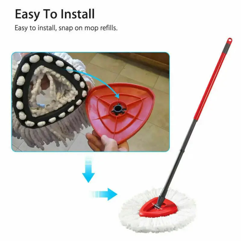 Easy Wring and Clean Floor Mop Turbo Microfibre 2in1 Replacement Refill Mop Head Accessory Home Cleaning Tools Mop from PriceLows™