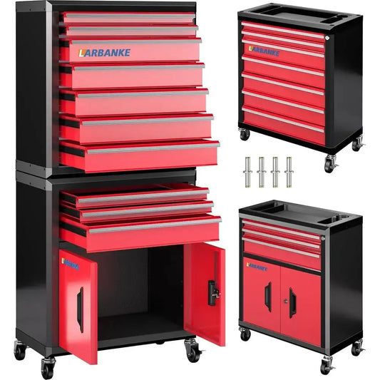 10-Drawer Rolling Tool Chest with Detachable Countertop, Heavy-Duty Metal Cabinet for Garage and Workshop Organization from PriceLows™