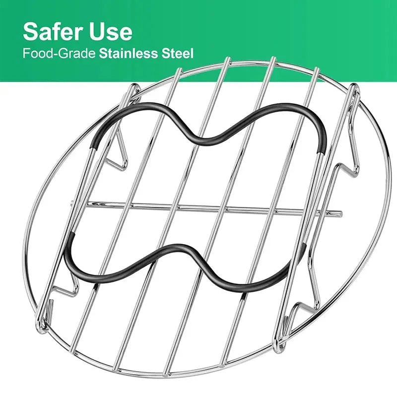 Instant Pot Steamer Rack | Stainless Steel | Silicone Handles | Fit 6 and 8 Qt