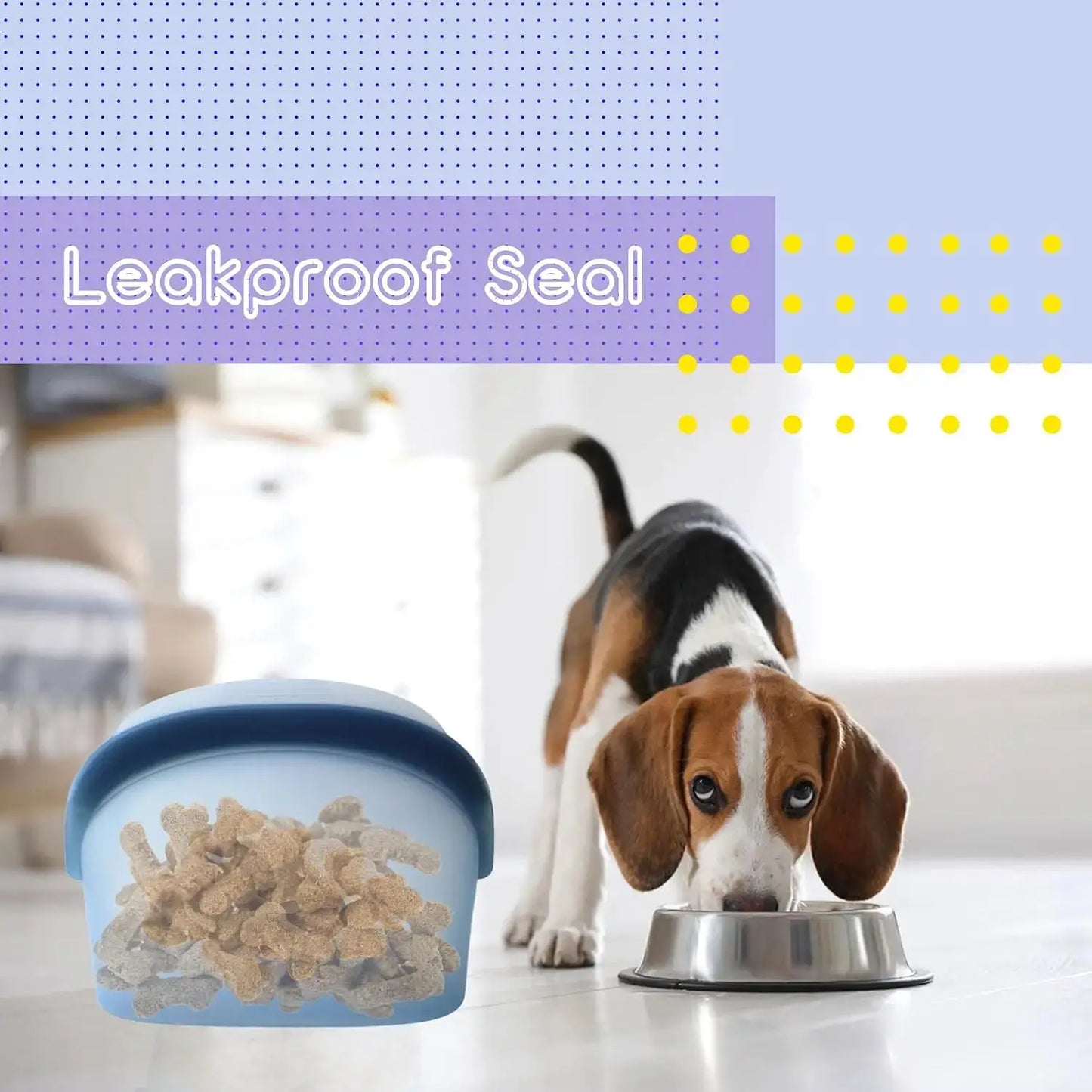 Reusable Silicone Food Storage Bags | 34oz/17oz | Leakproof Stand Up | Two Sizes
