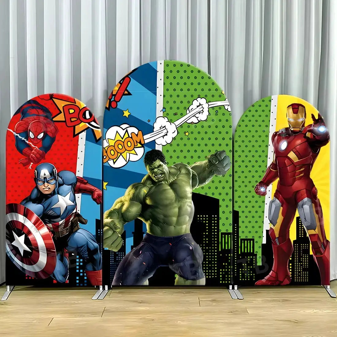 Party Backdrop | Marvel Avengers Theme | Arch Backdrop Cover | Custom Name