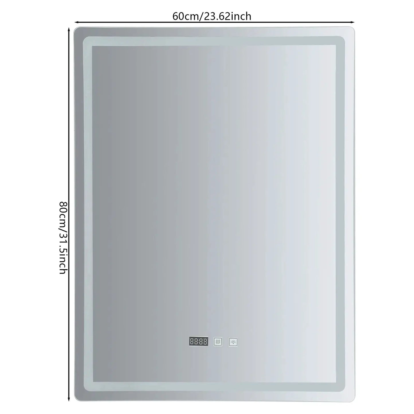 Led Bathroom Mirror Wall Mounted Anti Fog Lighted Smart Vanity Mirror with Time & Temperature Display from PriceLows™