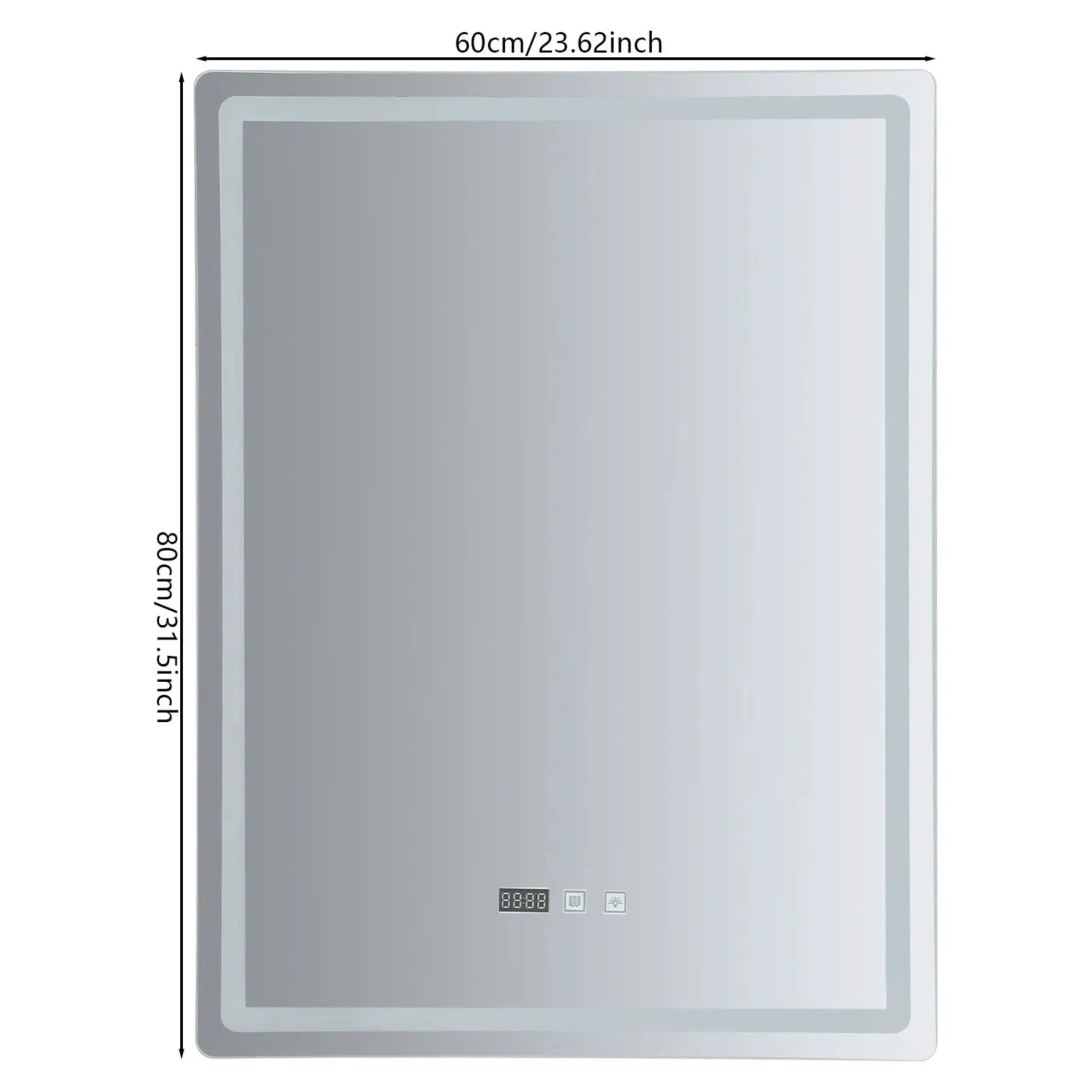 Led Bathroom Mirror Wall Mounted Anti Fog Lighted Smart Vanity Mirror with Time & Temperature Display from PriceLows™