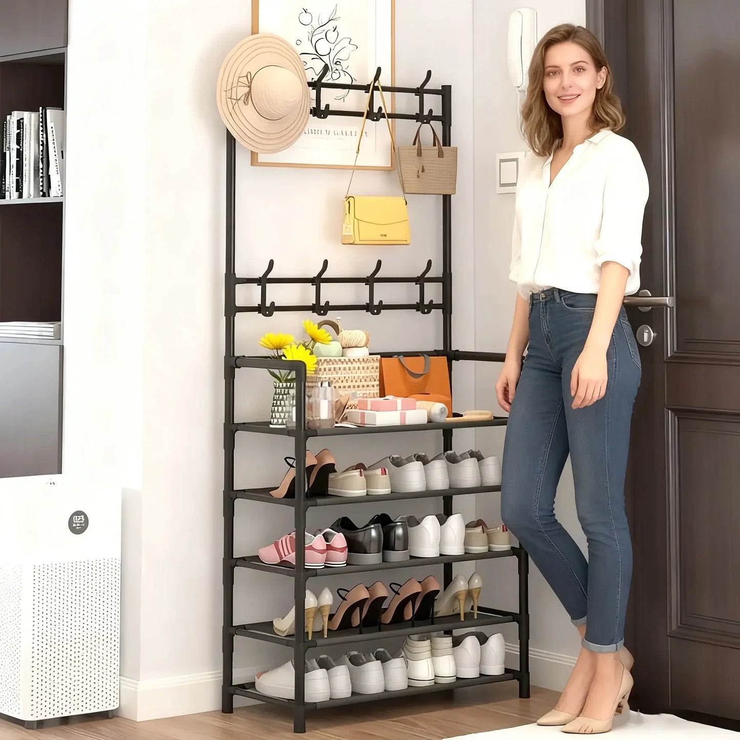 Large Capacity Entryway Shoe Rack - Multi-Tier Organizer for Shoes, Boots & Bags, Space Saving Entry Hall Storage Shelf from PriceLows™